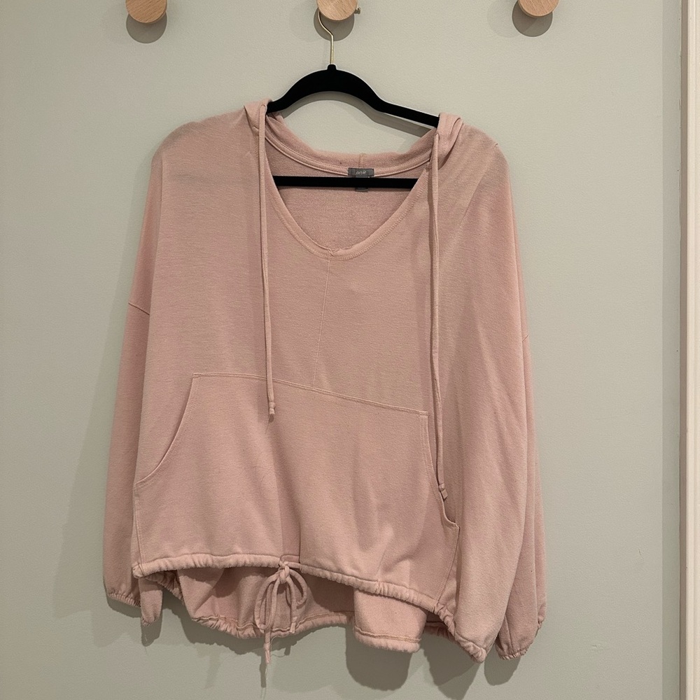Pink aerie lightweight pullover hoodie